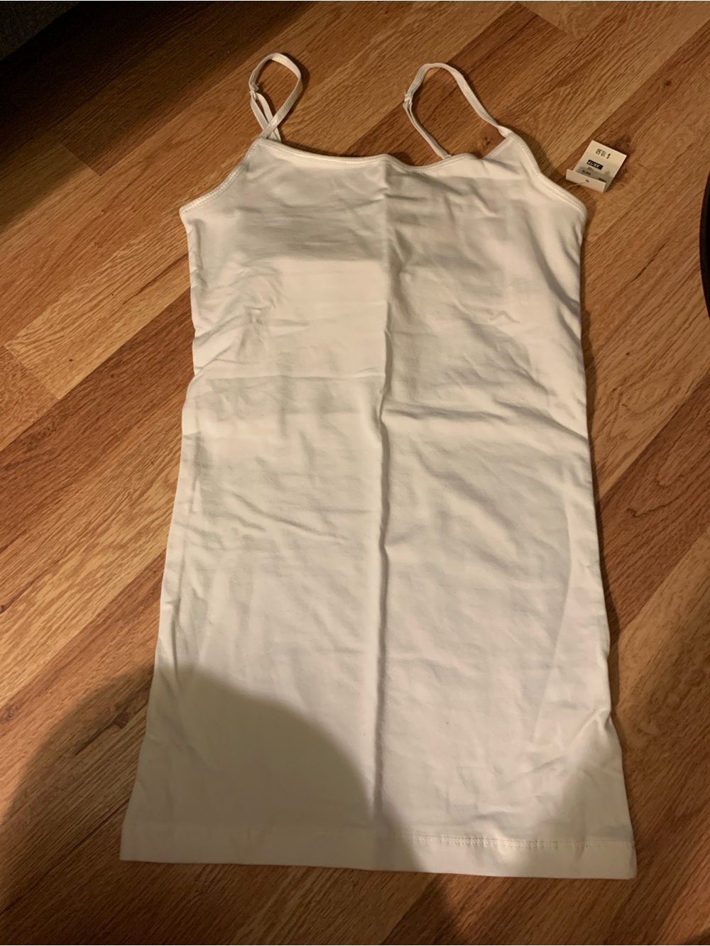 White  Spaghetti Strap Cami with Built in Bra